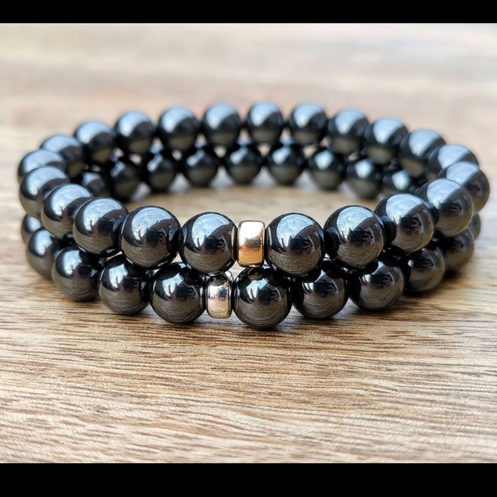 Hematite Bracelet in sterling silver or 14k gold filled